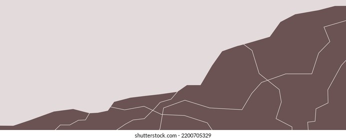 Brown rock slope with geological cracks.