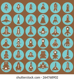 brown rocket icons