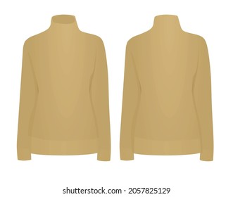 Brown roll neck shirt. vector illustration