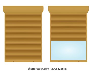 Postigos de rodillos marrones. ilustración vectorial