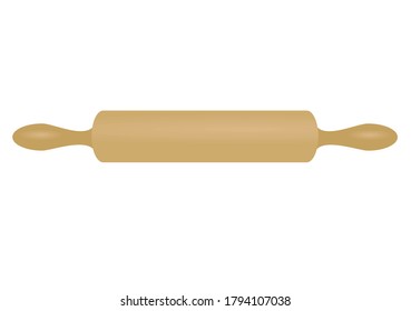 Brown rolling pin. vector illustration