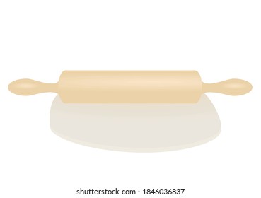 Brown rolling pin. vector illustration