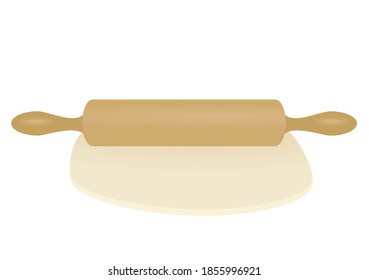 Brown rolling pin. vector illustration