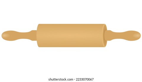 Brown rolling pin. vector illustration