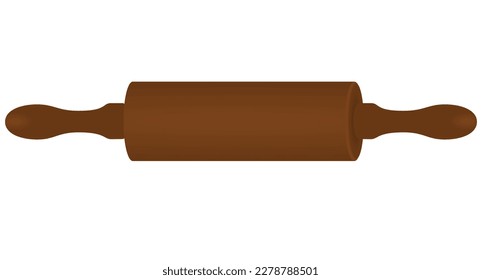 Brown rolling pin. vector illustration