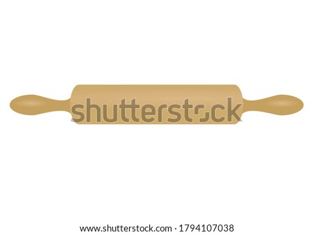 Brown rolling pin. vector illustration