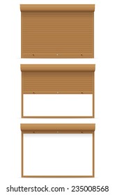 brown rolling shutters vector illustration isolated on white background