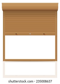 brown rolling shutters vector illustration isolated on white background