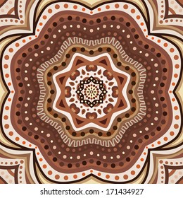Brown romantic pattern. Vector illustration for sweet chocolate design. Floral ornament. Wave and dot shapes. Texture can be used for printing onto fabric and paper or scrap booking.