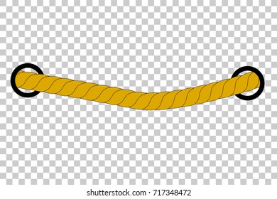 Brown Rope out from hole, at Transparent Effect Background
