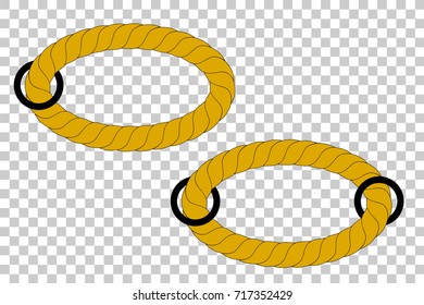 Brown Rope out from hole, at Transparent Effect Background


