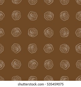 Brown roses silhouette for fabric or embroidery.