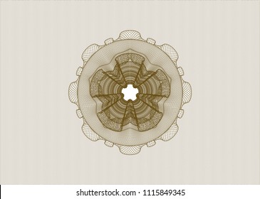 Brown rosette. Linear Illustration.