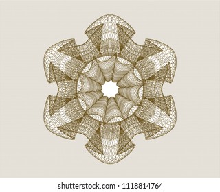 Brown rosette. Linear Illustration.