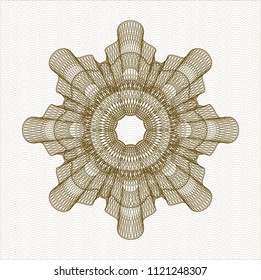 Brown rosette. Linear Illustration.