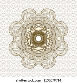 Brown rosette. Linear Illustration.