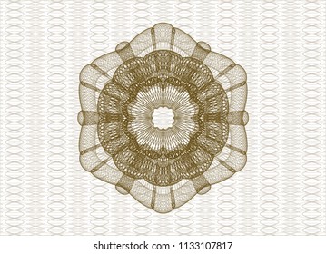 Brown rosette. Linear Illustration.