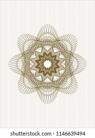 Brown rosette. Linear Illustration.