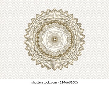 Brown rosette. Linear Illustration.
