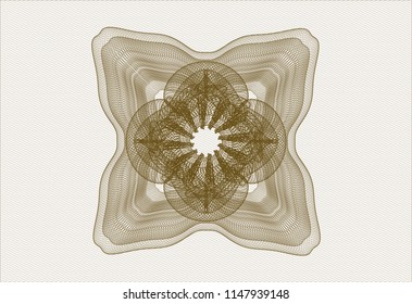 Brown rosette. Linear Illustration.