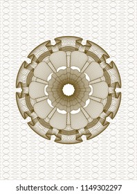 Brown rosette. Linear Illustration.