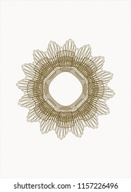 Brown rosette. Linear Illustration.