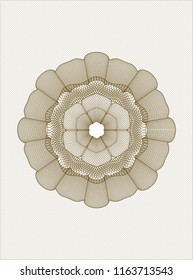 Brown rosette. Linear Illustration.