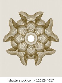 Brown rosette. Linear Illustration.