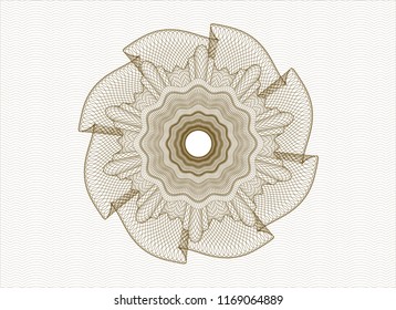 Brown rosette. Linear Illustration.