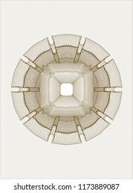 Brown rosette. Linear Illustration.