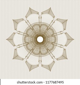 Brown rosette. Linear Illustration.