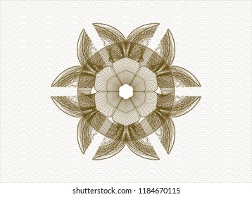 Brown rosette. Linear Illustration.