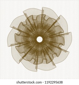 Brown rosette. Linear Illustration.