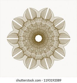 Brown rosette. Linear Illustration.