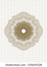 Brown rosette. Linear Illustration.