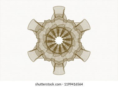 Brown rosette. Linear Illustration.