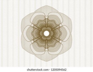 Brown rosette. Linear Illustration.