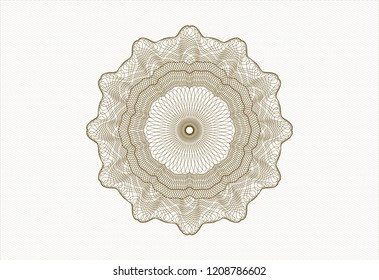 Brown rosette. Linear Illustration.