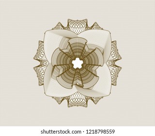 Brown rosette. Linear Illustration.