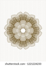 Brown rosette. Linear Illustration.