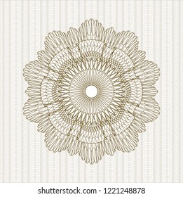 Brown rosette. Linear Illustration.