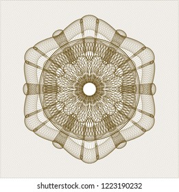 Brown rosette. Linear Illustration.
