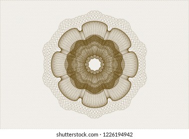 Brown rosette. Linear Illustration.