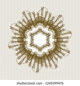 Brown rosette. Linear Illustration.