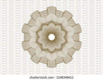 Brown rosette. Linear Illustration.