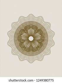 Brown rosette. Linear Illustration.