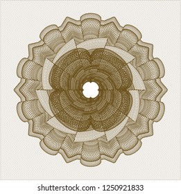 Brown rosette. Linear Illustration.