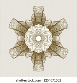 Brown rosette. Linear Illustration.