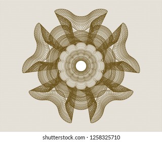 Brown rosette. Linear Illustration.