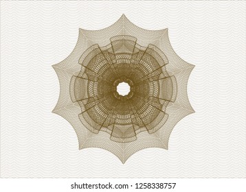 Brown rosette. Linear Illustration.